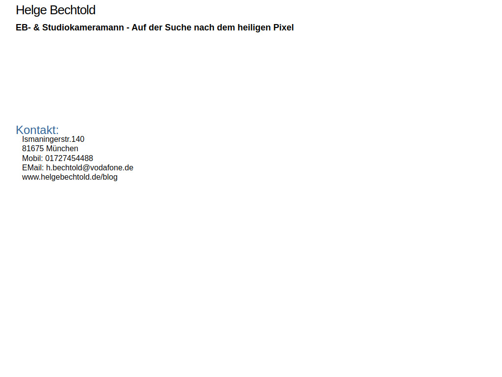 Website von Helge Bechtold in München