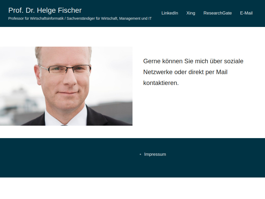 Website von Prof. Dr. Helge Fischer in Göttingen
