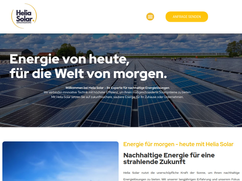 Website von Helia Solar in Gießen