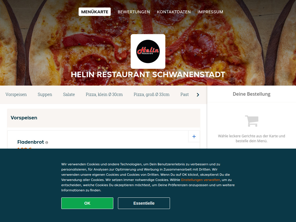Website von Helin Restaurant Schwanenstadt - Essen online bestellen in Schwanenstadt in Schwanenstadt
