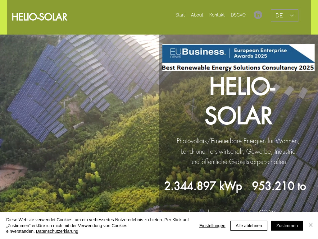 Website von Helio-Solar in Bad Vöslau