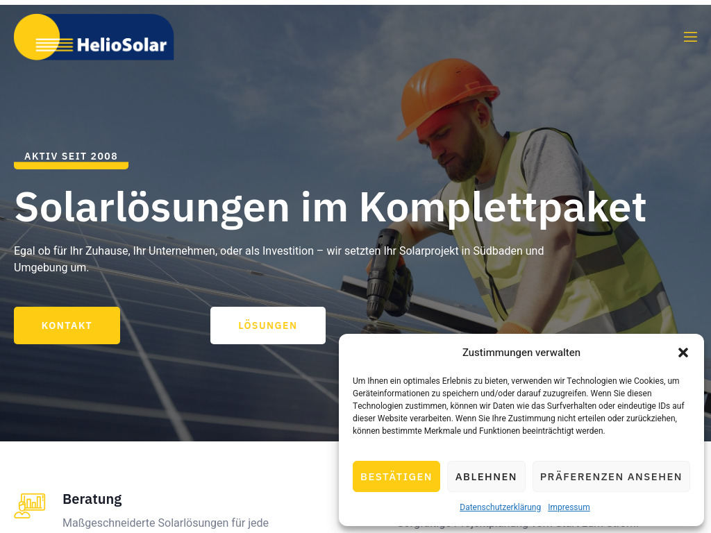 Website von HelioSolar GmbH in Umkirch