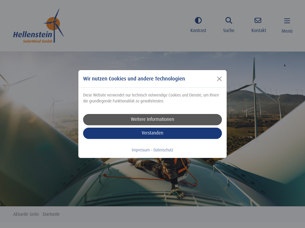 Website von Hellenstein SolarWind GmbH in Heidenheim