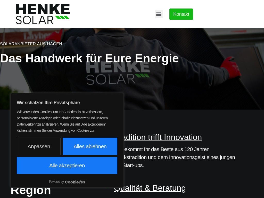 Website von Henke Solar GmbH in Hagen