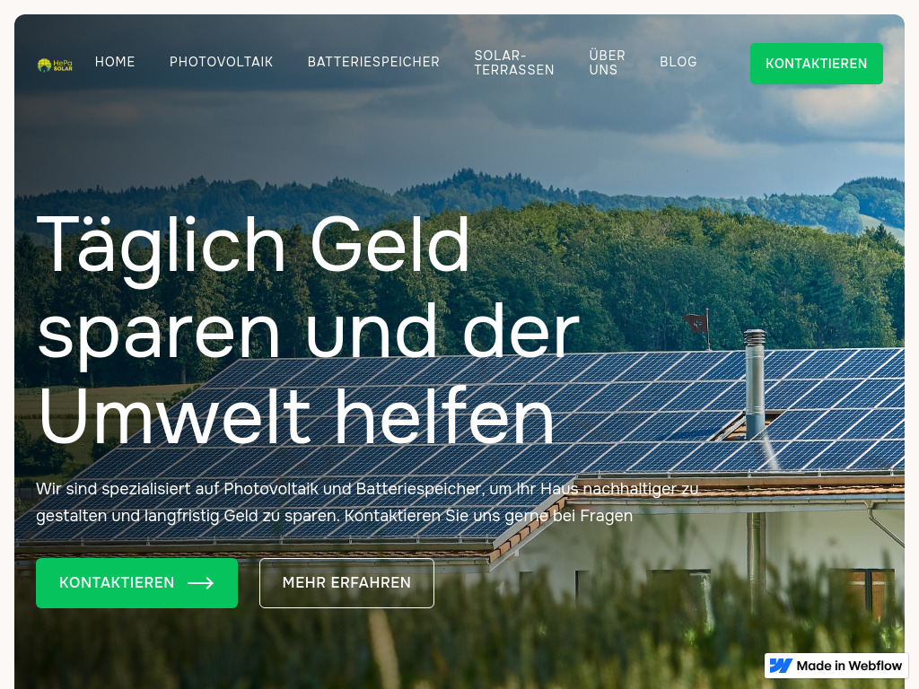 Website von Herrmann und Adam Solar GbR in Bürstadt