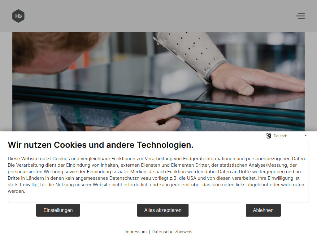 Website von Hero-Glas in Dersum
