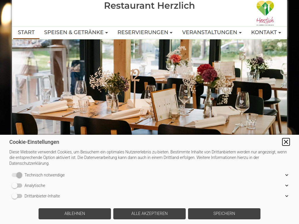 Website von Herzlich-Gastronomie GmbH in Recklinghausen