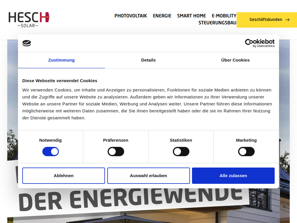 Website von HESCH Elektronik GmbH in Finnentrop