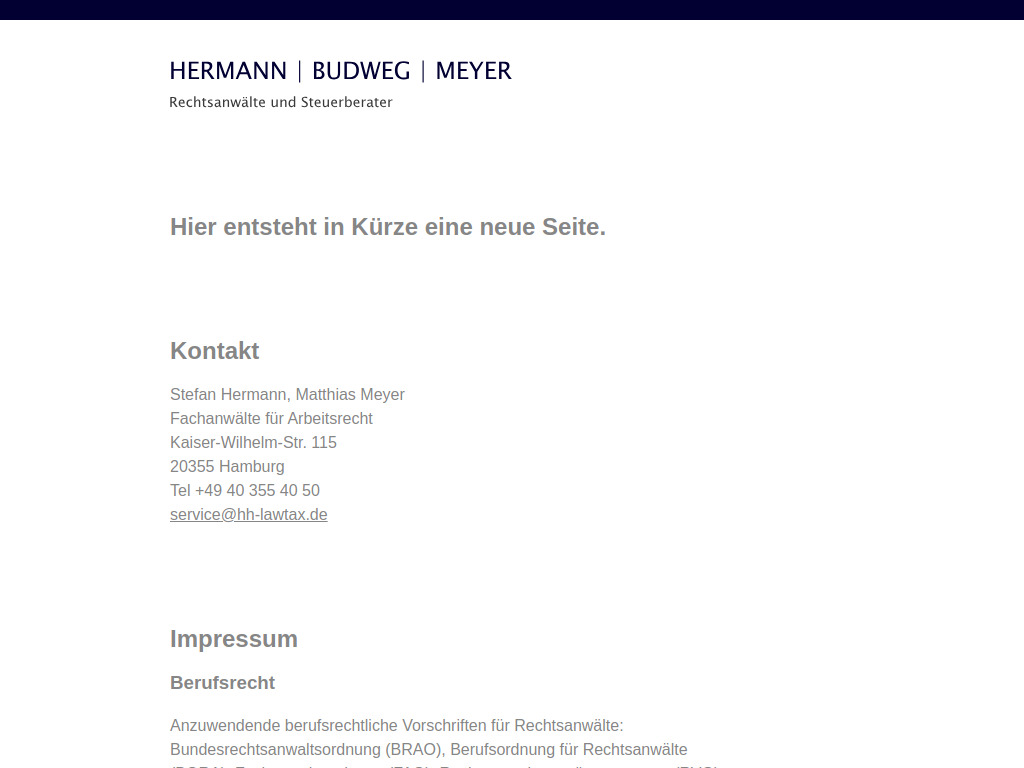 Website von hh-lawtax in Hamburg