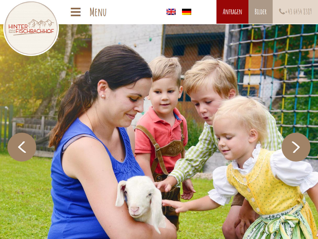 Website von Kinderbauernhof Hinterfischbach in Radstadt