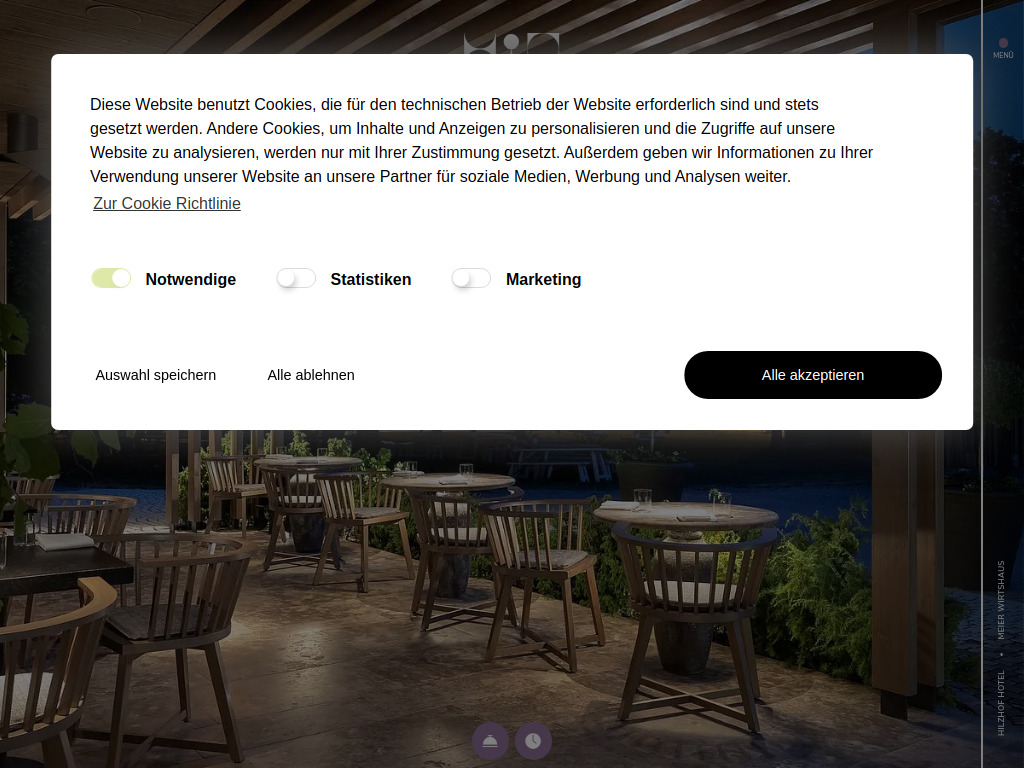 Website von HIO ‒ das neue Fine-Dining-Restaurant beim MEIER Hilzhofen in Hilzhofen