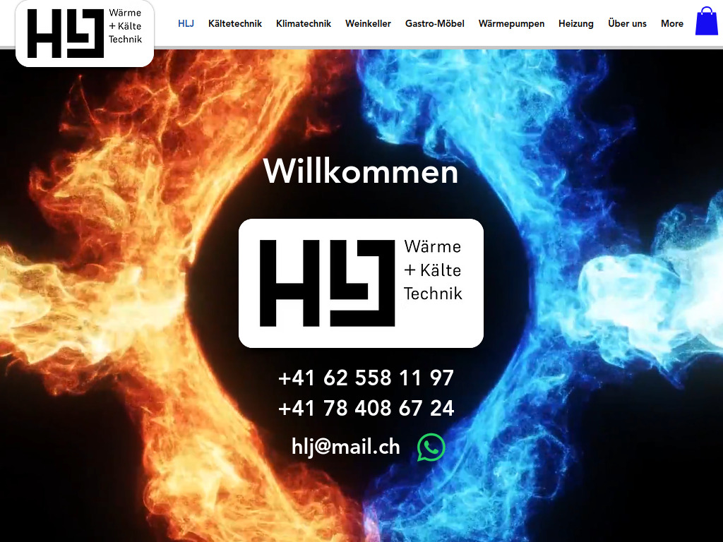 Website von HLJ Kälte & Wärme in Buchrain