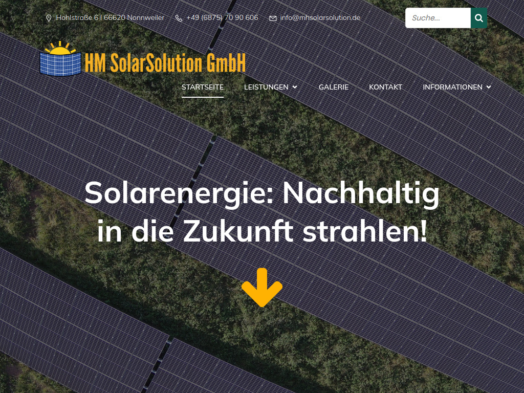 Website von HM SolarSolution GmbH in Nonnweiler
