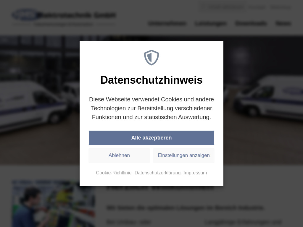 Website von HMS Elektrotechnik GmbH in Burgrieden