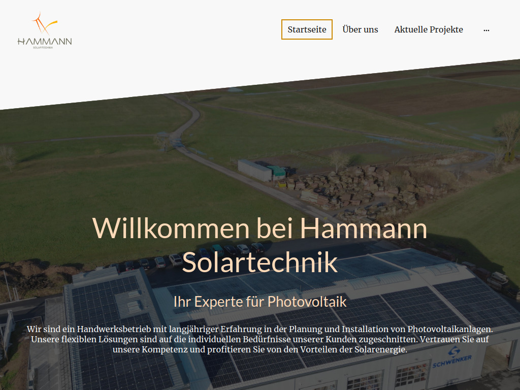 Website von Hammann Solartechnik und Montagebau in Calw