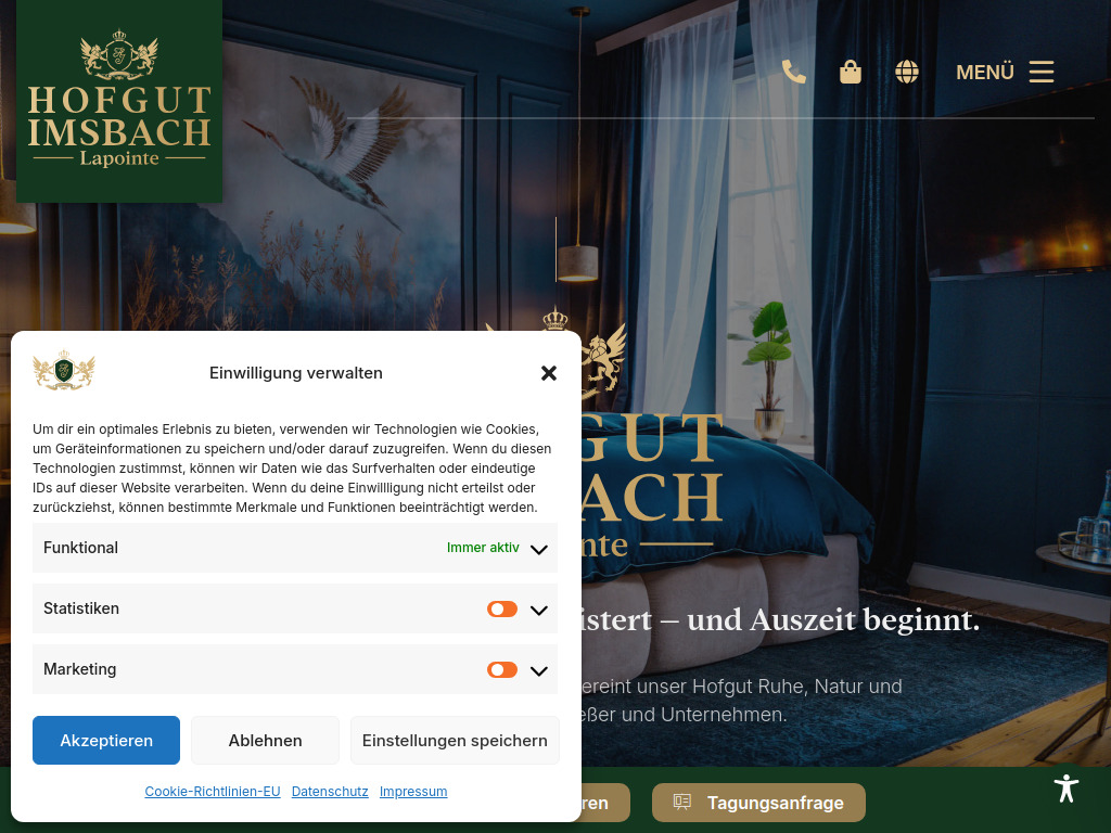 Website von Hofgut Imsbach GmbH in Theley
