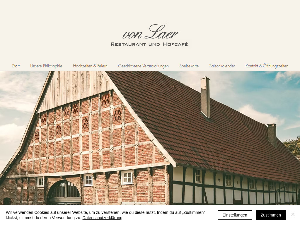 Website von von Laer Gastronomie GmbH & Co. KG in Herford-Schwarzenmoor