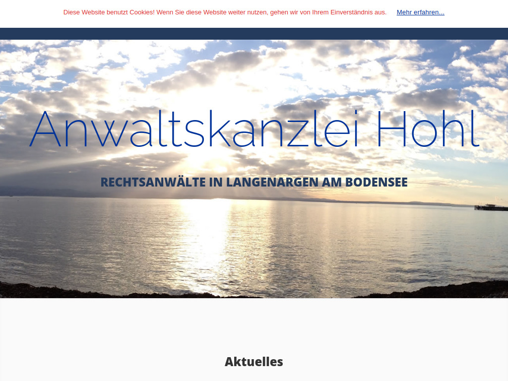 Website von Anwaltskanzlei Hohl in Langenargen