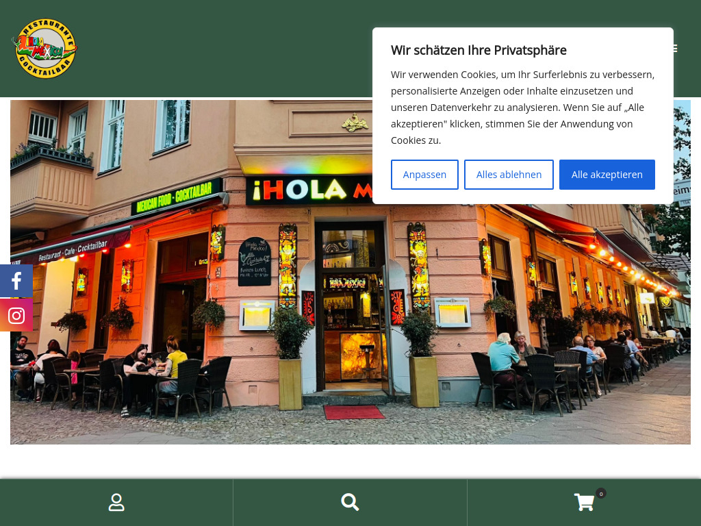 Website von ¡ Hola México ! Restaurant in Berlin