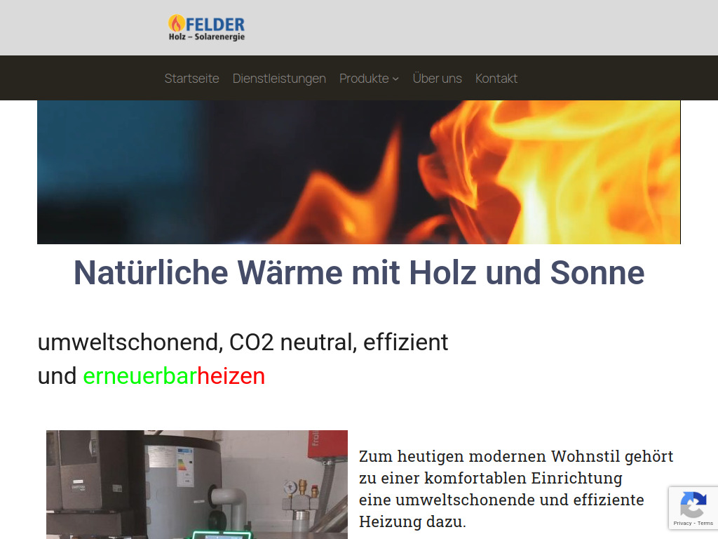 Website von Felder Holz-Solarenergie in Sempach