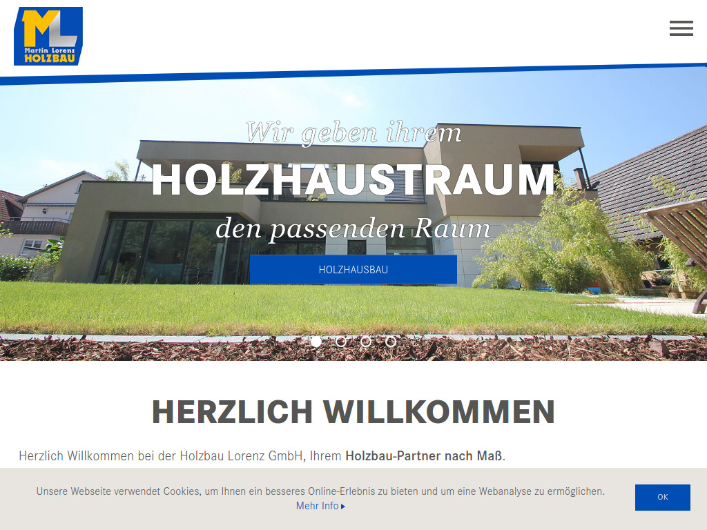 Website von Holzbau Lorenz GmbH in Baden-Baden