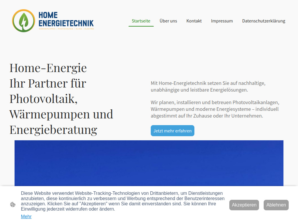 Website von Home Energietechnik - Ihr Partner für moderne Energielösungen in Dornbirn