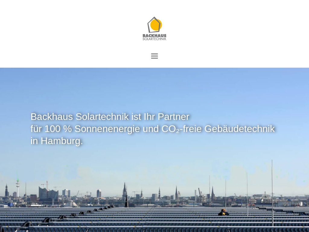 Website von Backhaus Solartechnik GmbH in Hamburg