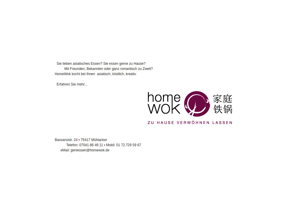 Website von HomeWok in Mühlacker