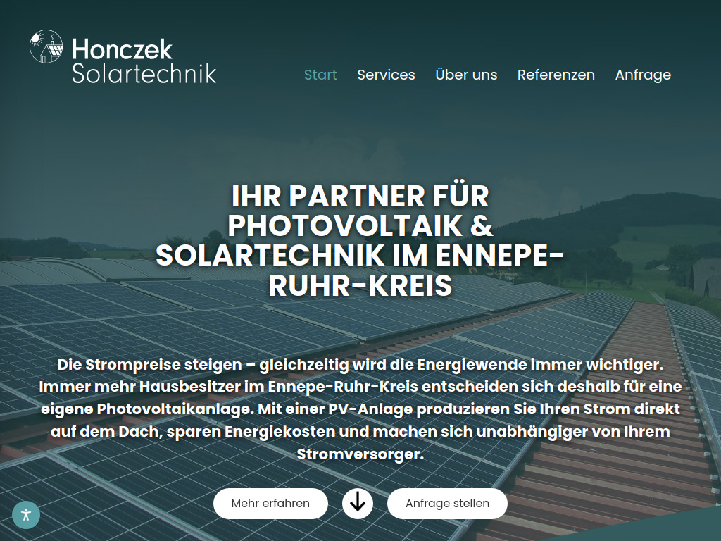 Website von Honczek GmbH in Wetter (Ruhr)