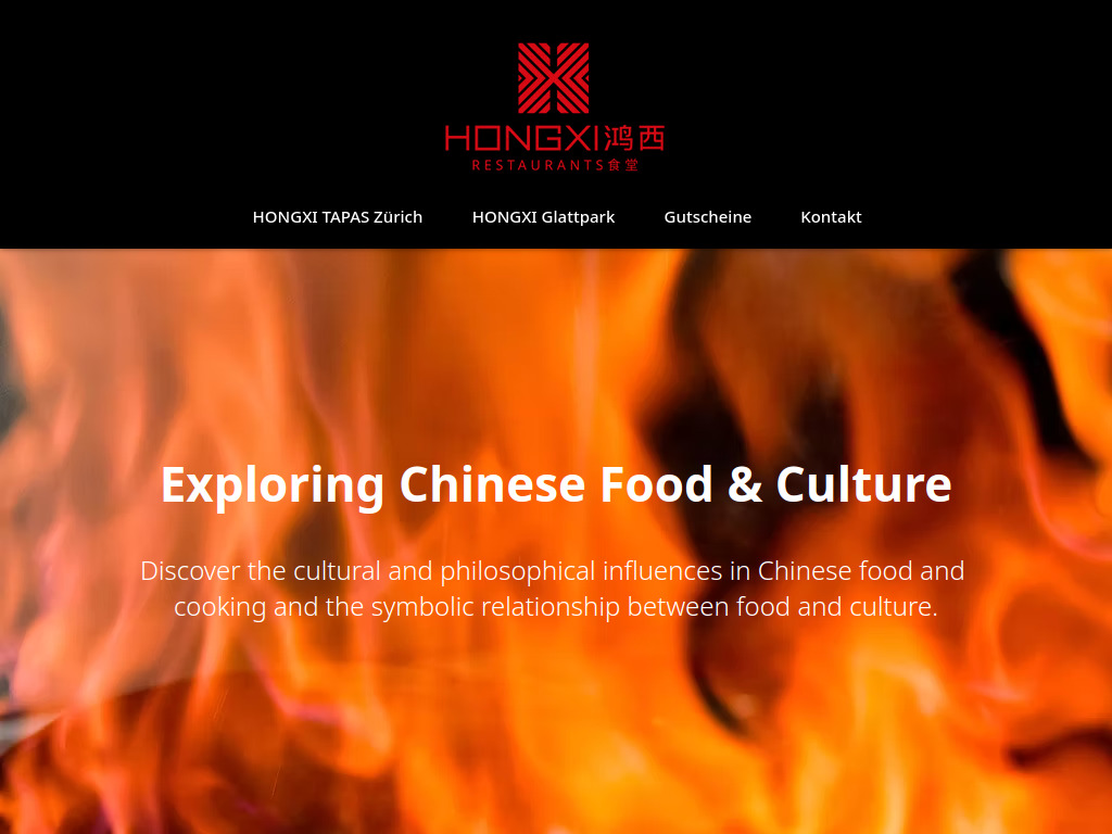 Website von Restaurant Hongxi