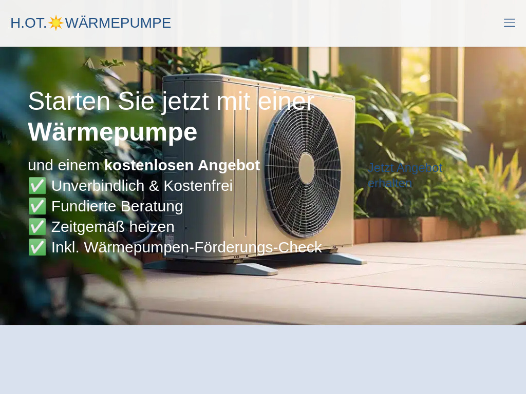 Website von HOT Wärmepumpe in München