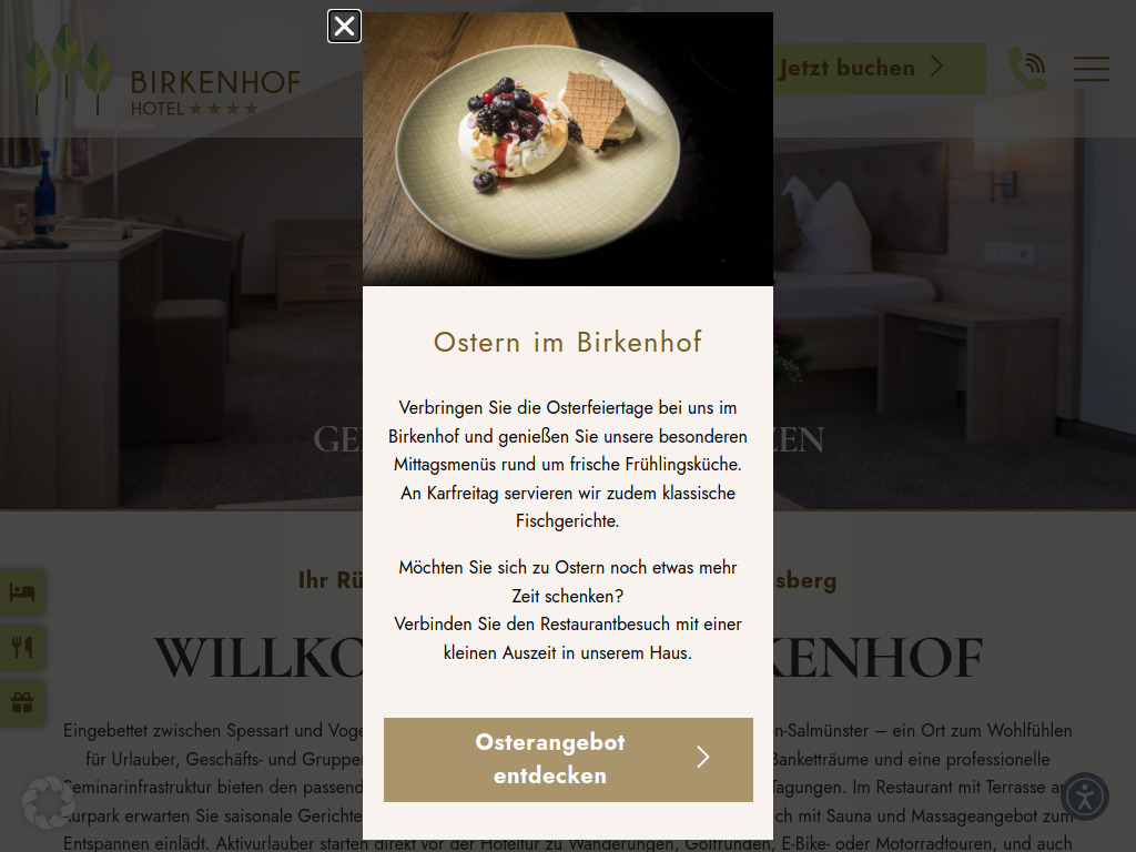 Website von Hotel Birkenhof in Bad Soden-Salmünster