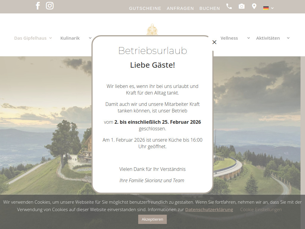 Website von Gipfelhaus Magdalensberg in Magdalensberg