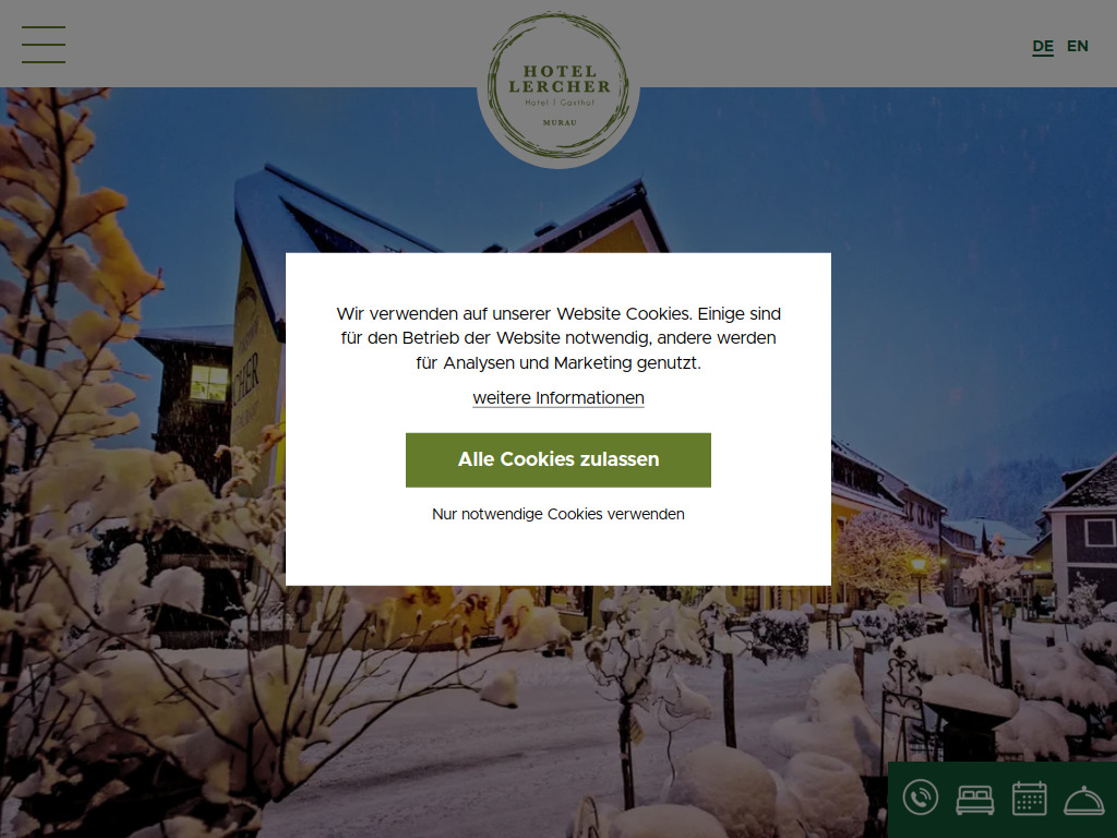 Website von Hotel Gasthof Lercher GmbH & Co KG in Murau
