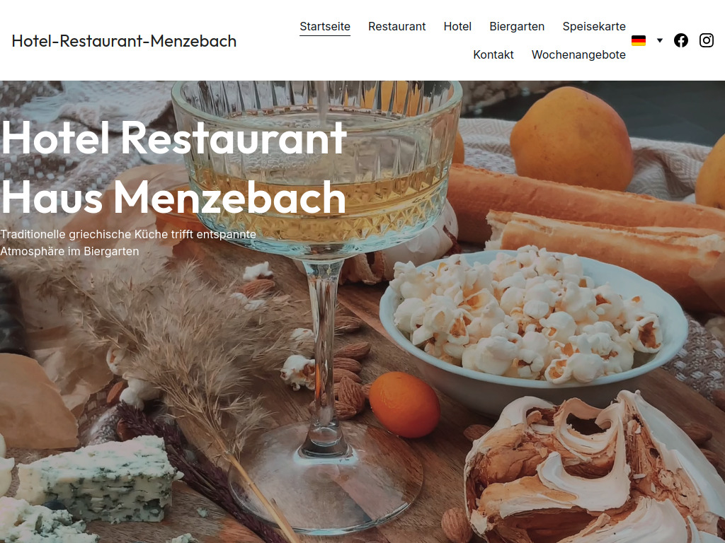 Website von Hotel Restaurant Menzebach in Schwerte