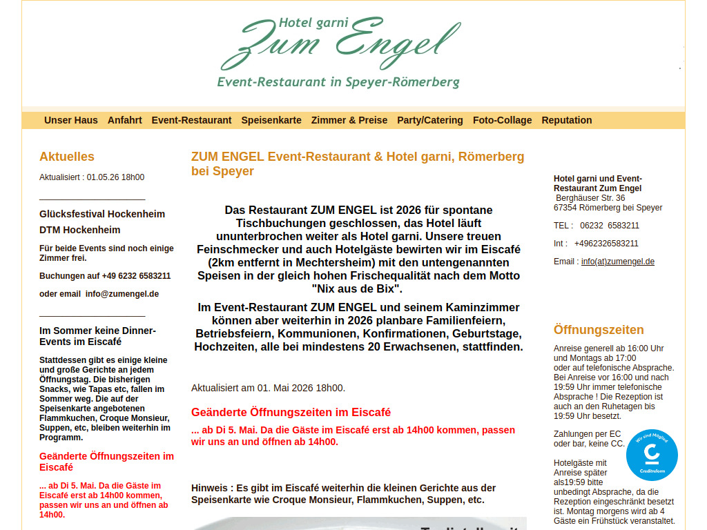 Website von Gasthof Zum Engel