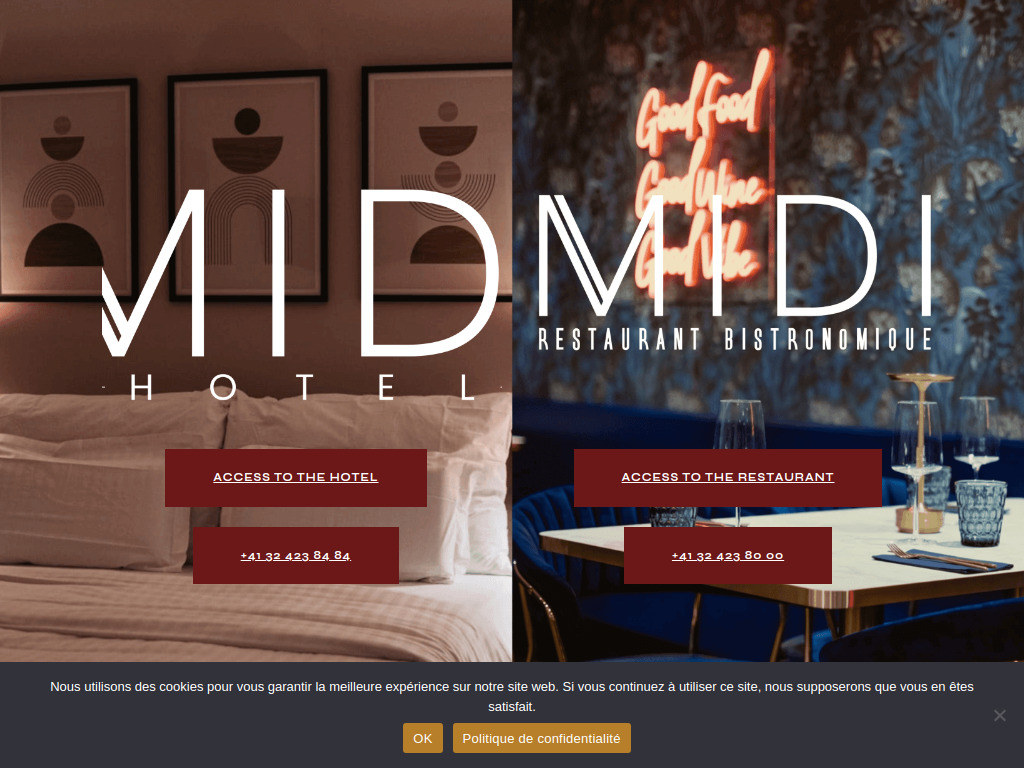 Website von Hôtel Restaurant du Midi à Delémont