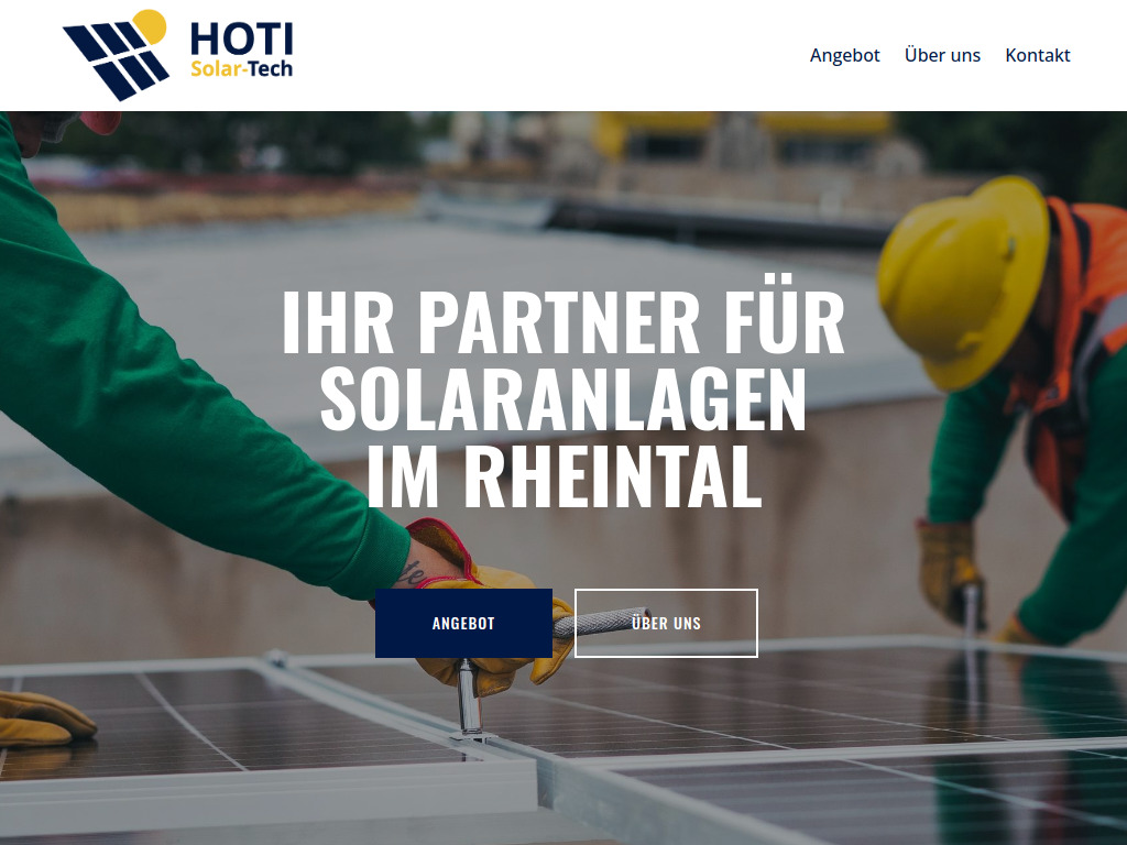 Website von HOTI Solar-Tech GmbH in Widnau