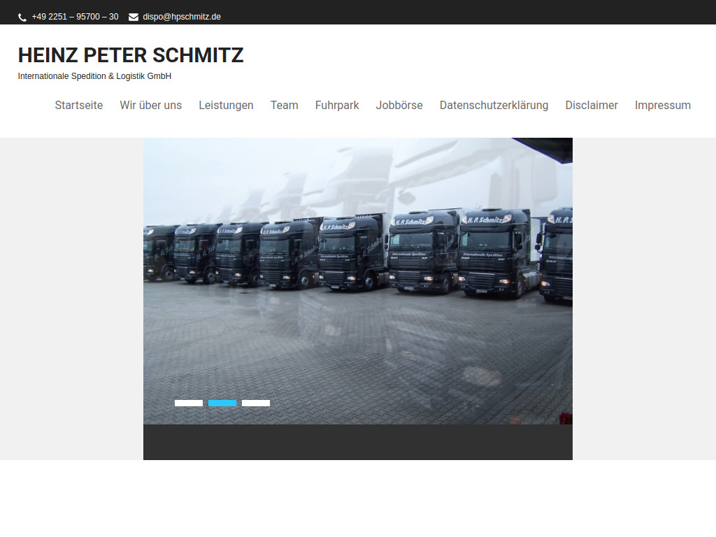 Website von Heinz Peter Schmitz Internationale Spedition & Logistik GmbH in Euskirchen