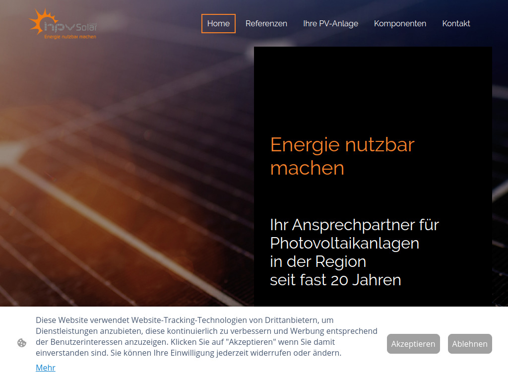 Website von HPV-Solar GmbH in Willich