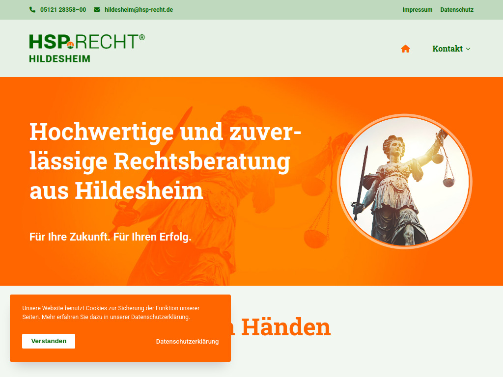 Website von HSP RECHT Meißner & Partner Rechtsberatungsgesellschaft mbB in Hildesheim