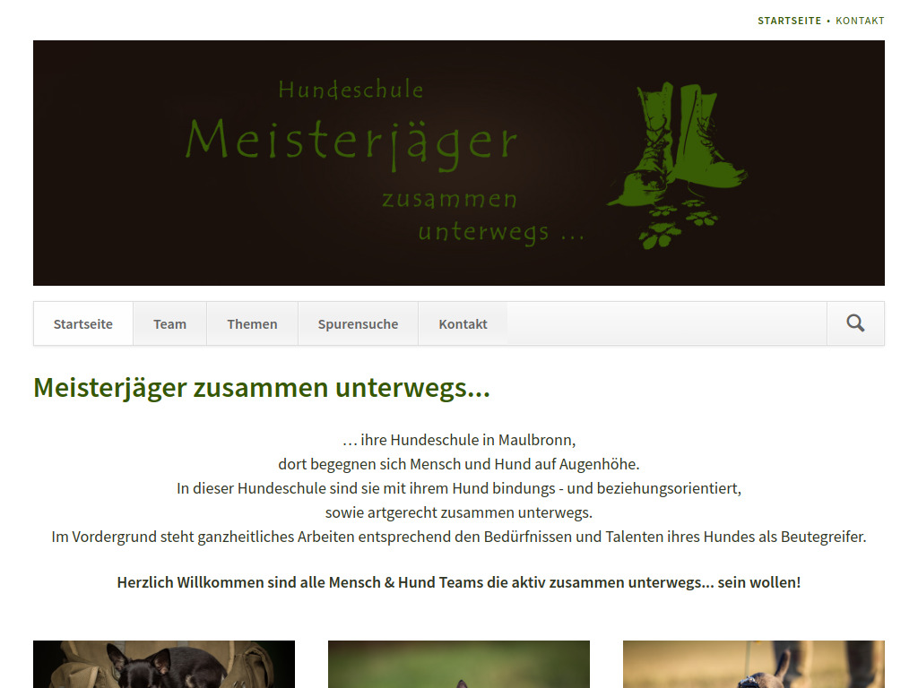 Website von Hundeschule Meisterjäger in Maulbronn