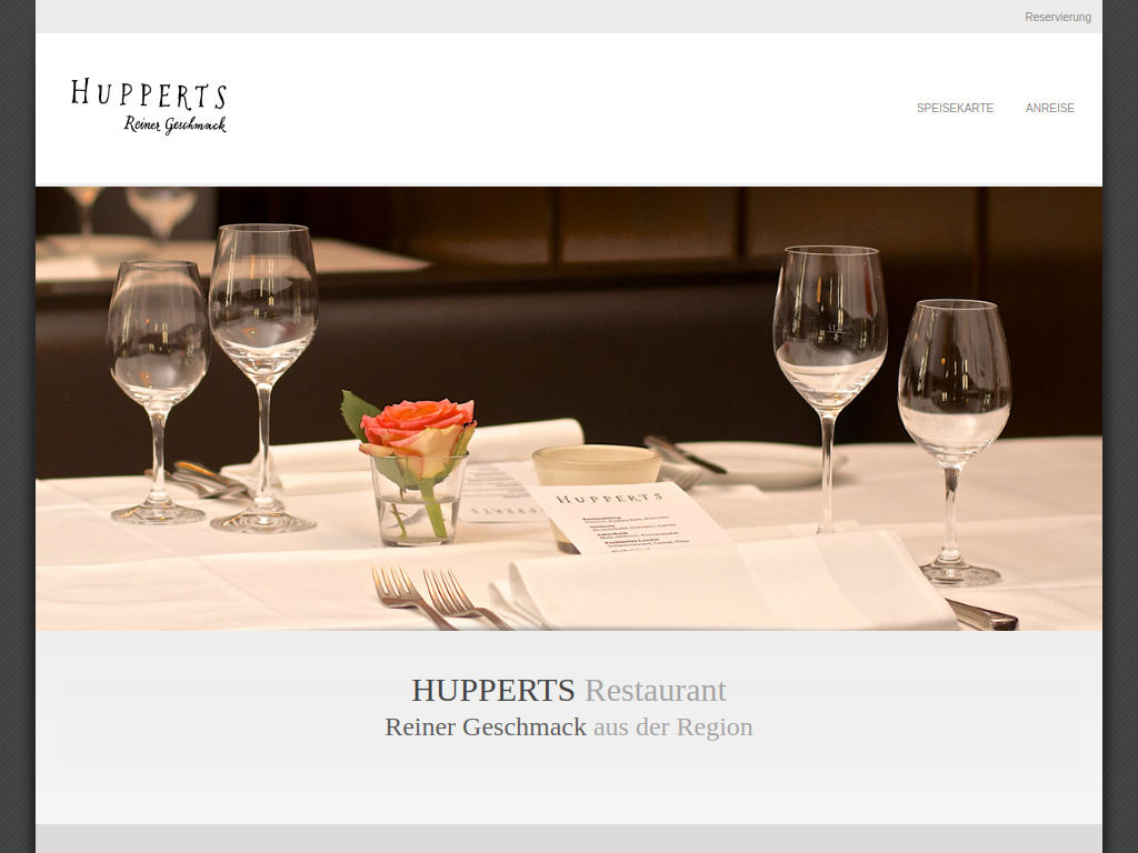 Website von Hupperts Restaurant in Stuttgart