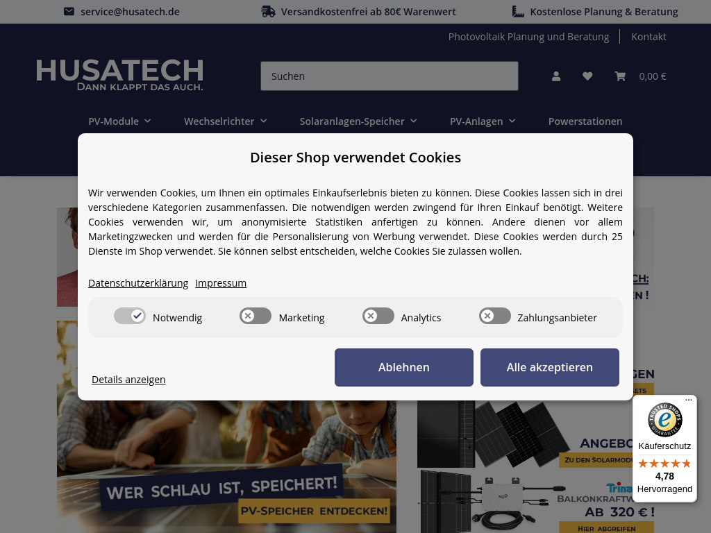 Website von HUSATECH GmbH in Braunschweig