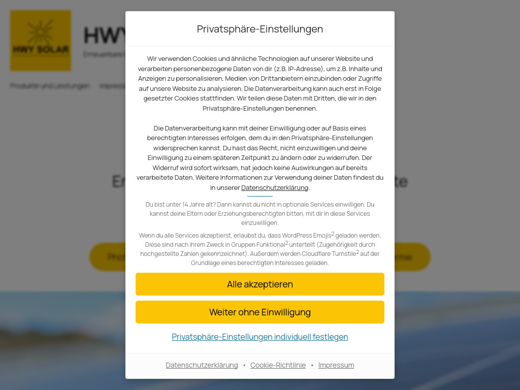 Website von HWY SOLAR in Graz