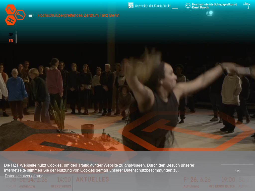 Website von Hochschulübergreifendes Zentrum Tanz Berlin