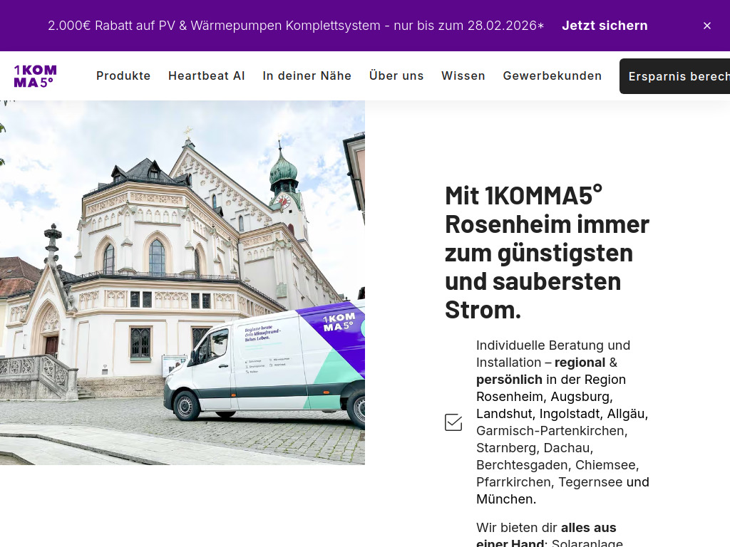 Website von ☀️Solaranlage mit Stromspeicher kaufen in Rosenheim in Kolbermoor