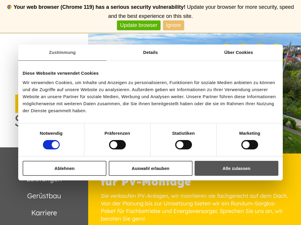 Website von Ibex-Solar GmbH in Langenbach