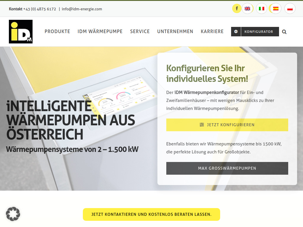 Website von iDM Energiesysteme GmbH in Matrei in Osttirol