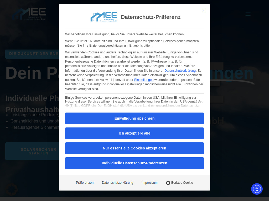 Website von IEE Ingenieurbüro für erneuerbare Energien K&K GmbH in Gifhorn